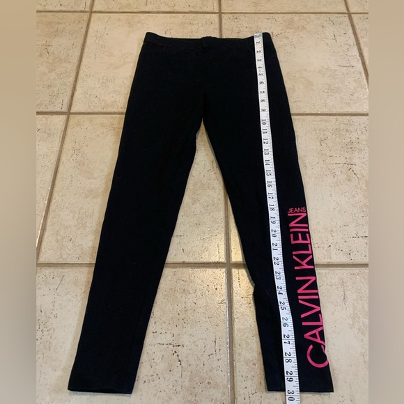💜 Calvin Klein Jeans Girls Black Leggings L/G (10/12) - Picture 5 of 5